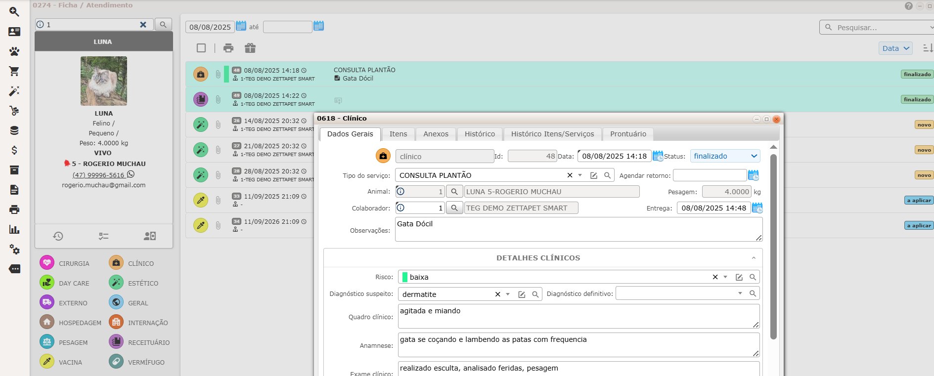 Dashboard do Sistema Banner ERP